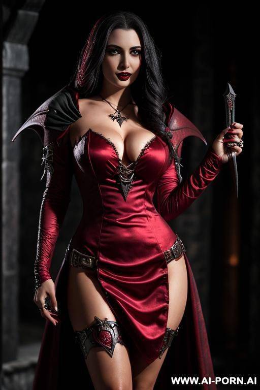 fantasy setting, (((vampire dnd))), revealing dress - #main