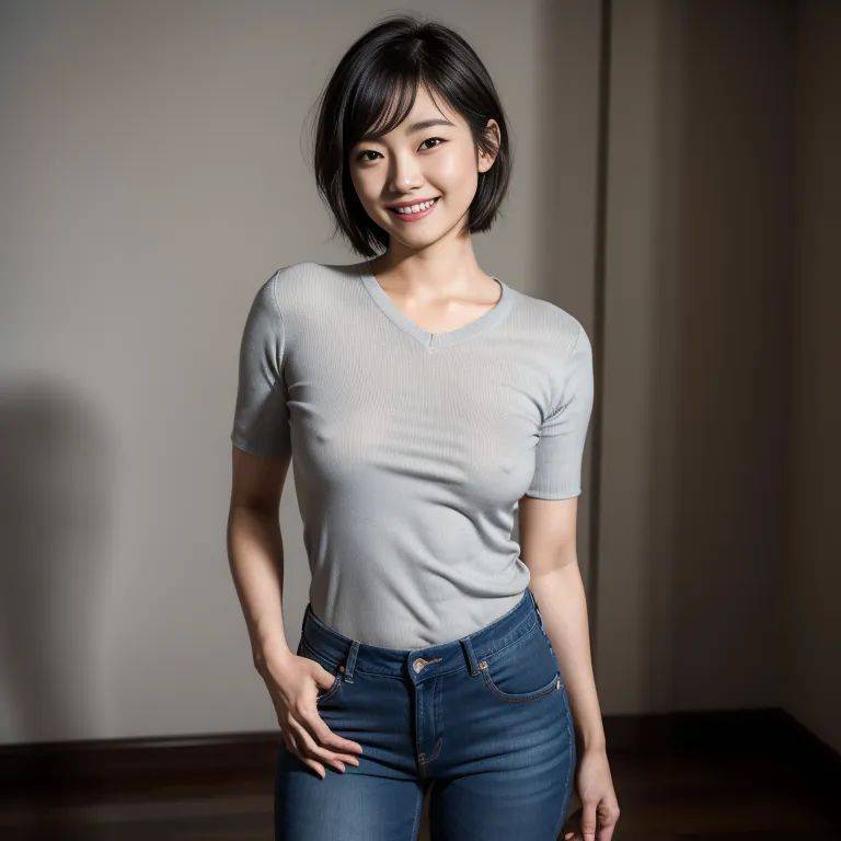 , japanese,woman,thirties,(RAW photo, best quality, masterpiece:1.1), (realistic, photo-realistic:1.2), ultra-detailed, ultra high res, physically-based rendering,short hair,bobcut,beautiful,(smile),(aegyo sal),perfect - #main