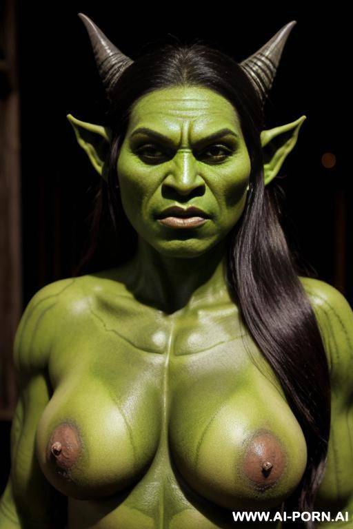 orc woman, green skin - #main