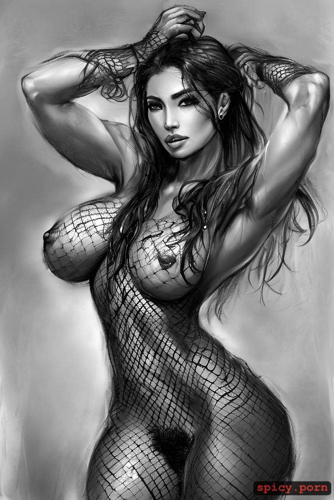 athletic body, beautiful naked milf, cyborg, art by dgtlv2 and henry asencio and zeen chin and josephine wall and edwin deakin - #main