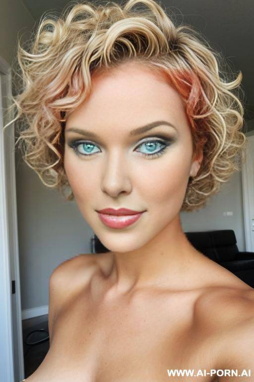 blonde, short curly hair, nude - #main