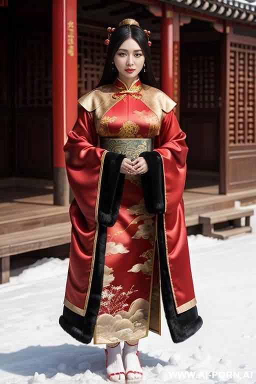 chinese traditional clog, silk, winter clothes, palace, beautiful face, perfect body, big eyes, big breasts, chinese ((ultra realistic)) ((highest quality)) - #main