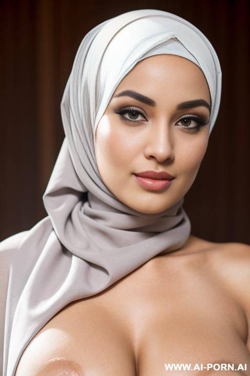 give me a full naked woman with big boogs and hijab - #main