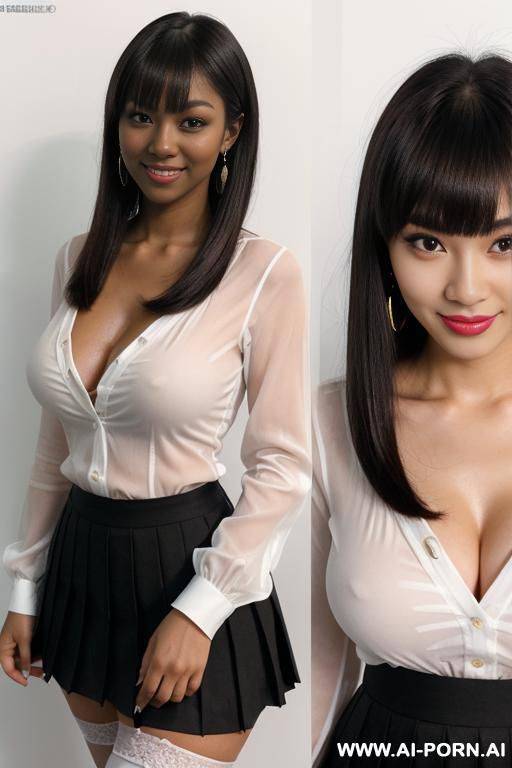 ultra-detailed, masterpiece, best quality, best lighting, ultra-realistic, photo-realistic, 20years old, pretty woman standing straight, frontal body, perfect body, japanese idol, (toned body, dark skin, - #main