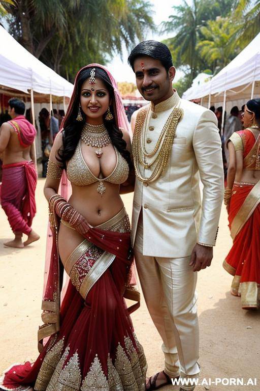 indian bride her boobs are naked fuck 2 men in front of everyone - #main