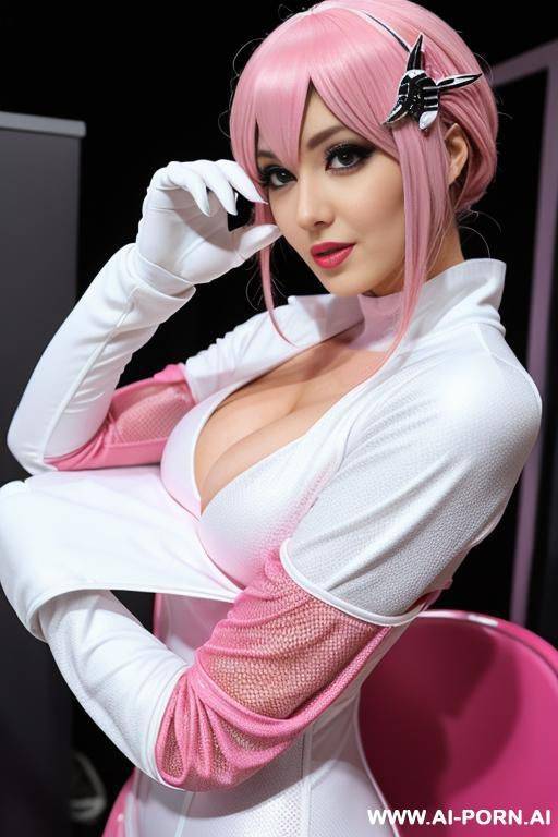 white and pink spide-woman cosplay - #main