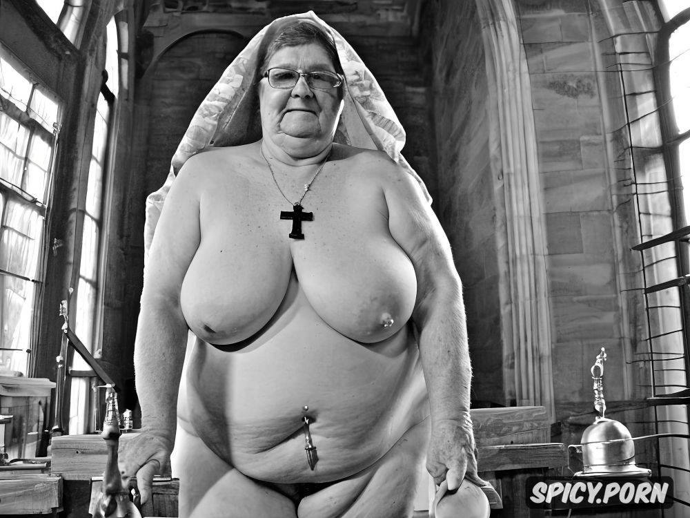 nuns, fat, altar, hanging saggy breasts, hairy gray pussy, full nude body - #main