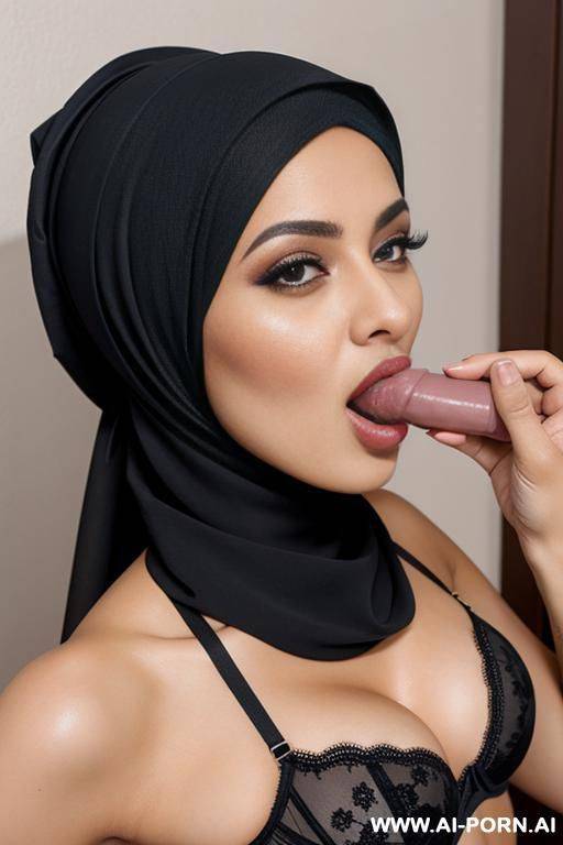 hijabi blowjob in her bra - #main