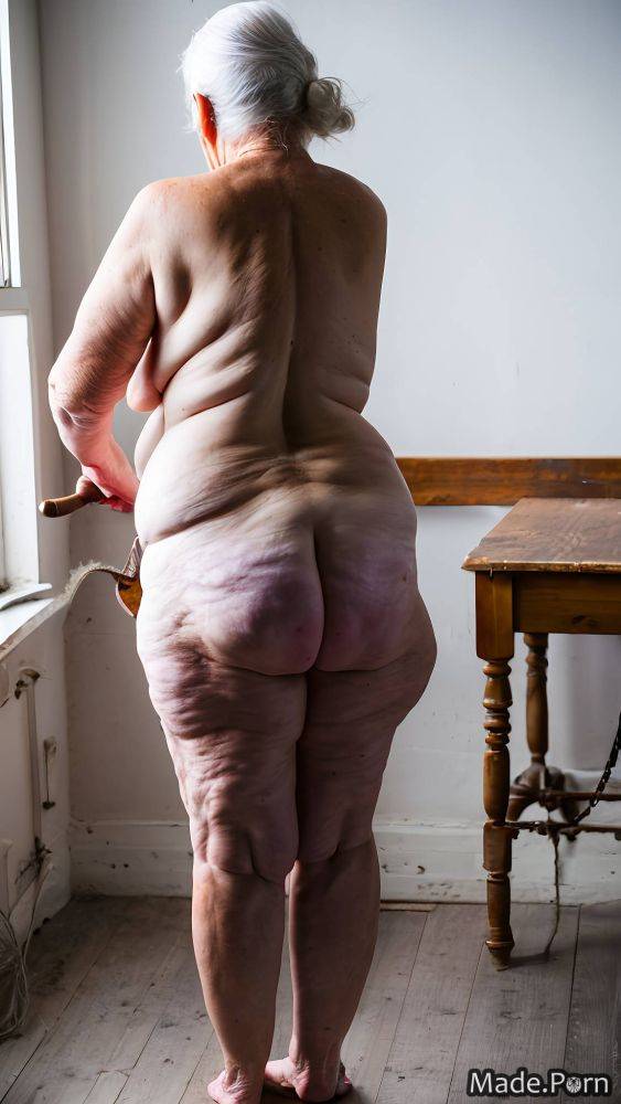 Collarbone barefoot black pawg prisoner back view ssbbw AI porn - #main