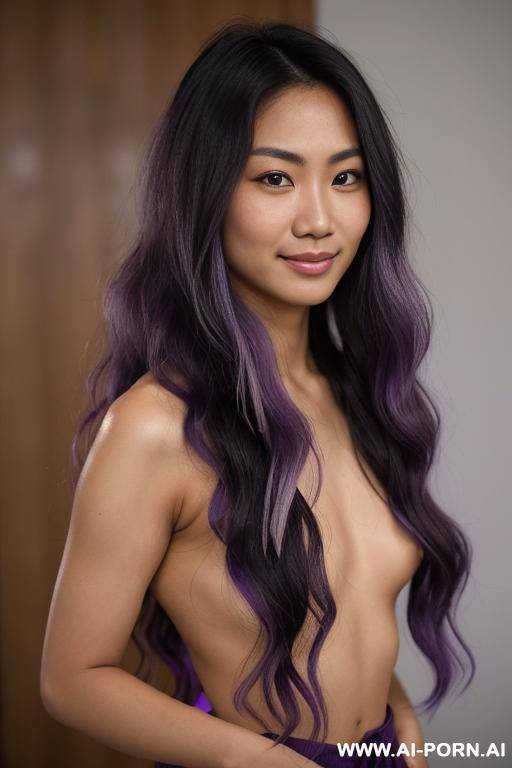 (highest quality) (visually pleasing) medium closeup, purple eyes, entering her tanned face, flowing hair, canadian, various hairstyles, aroused stepsister, tough look, - #main