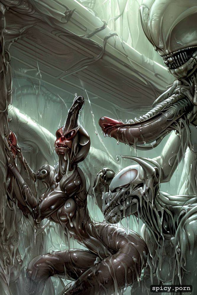 male xenomorph, creampie, glistening, giger style, pools of cum - #main