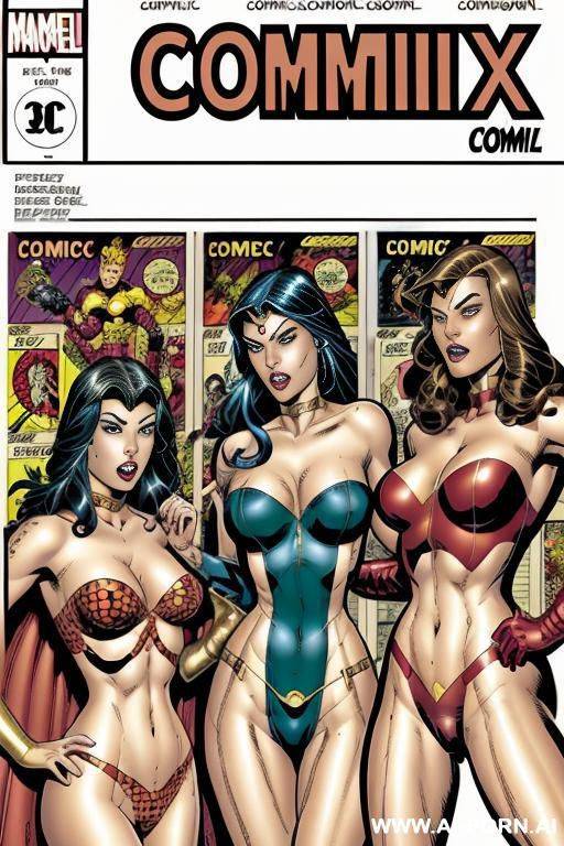 (((comic book, cartoon))), group nude - #main