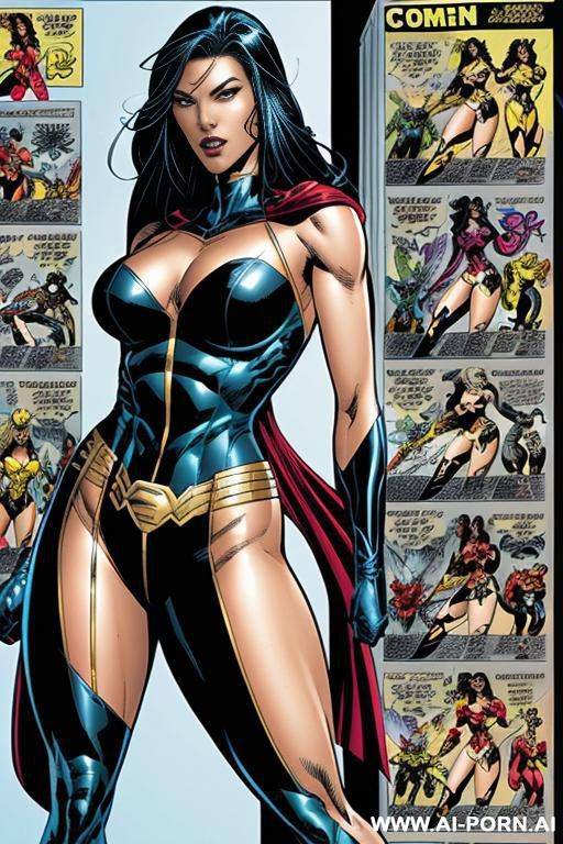 (((comics art))), tall, fit amazon woman, super hero - #main