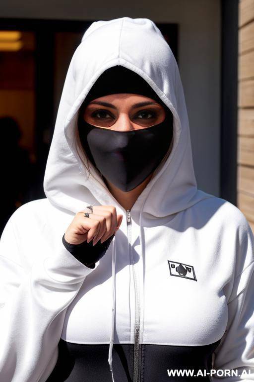 racist white hood covering face, (((white power))) - #main