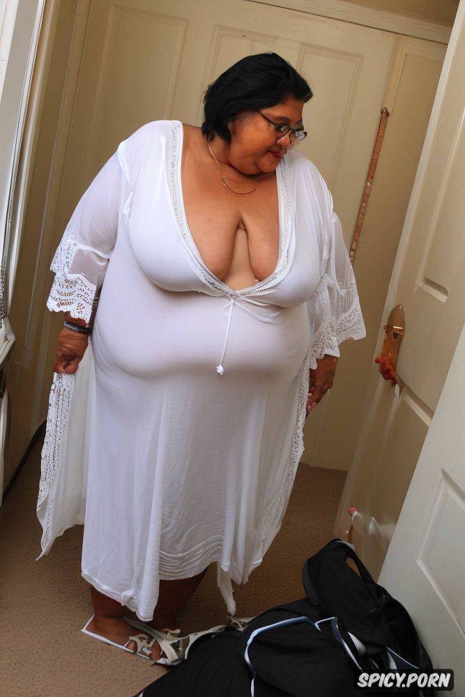 covered, big ssbbw belly that pops out, flip flop tap in foot - #main