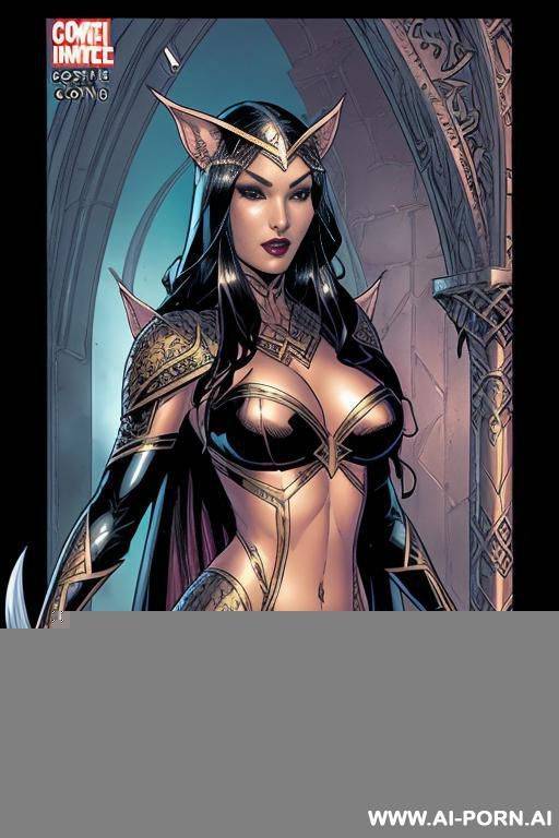 (((comics art))), ((high fantasy)), regal elven queen - #main