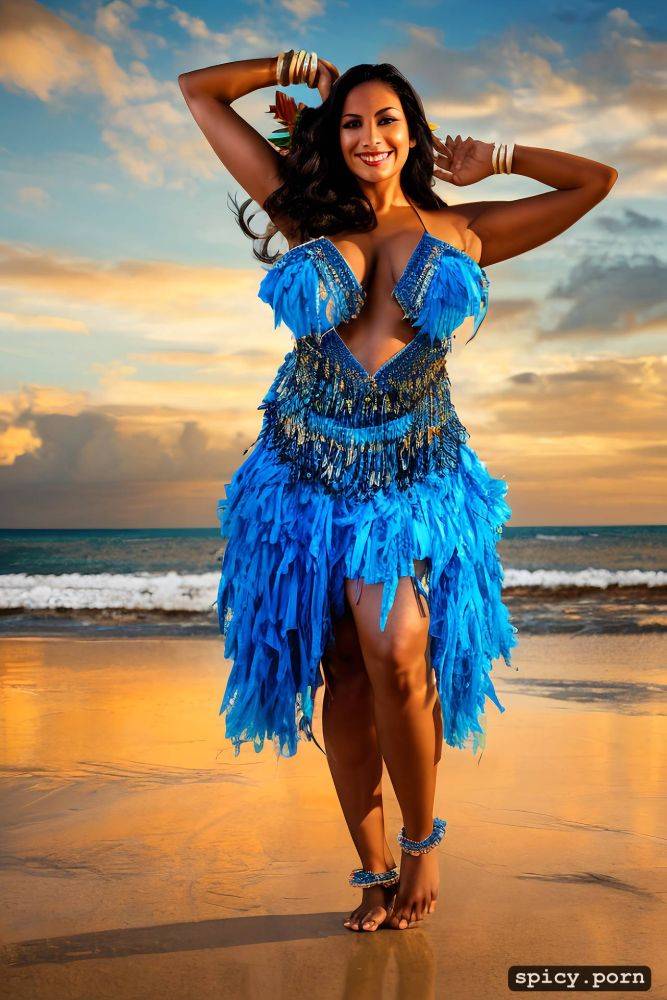 45 yo beautiful tahitian dancer, intricate beautiful dancing costume - #main