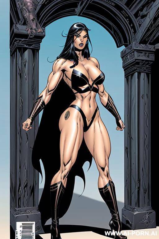 (((comics art))), ((high fantasy)), tall, muscle amazon woman, - #main