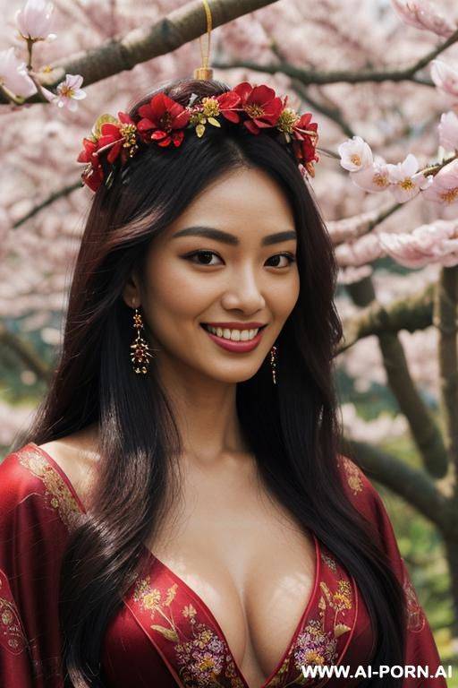 (highest quality) (aesthetically pleasing) massive body, tanned skin colour, long flowing hairdo, frontal pleasure, - #main