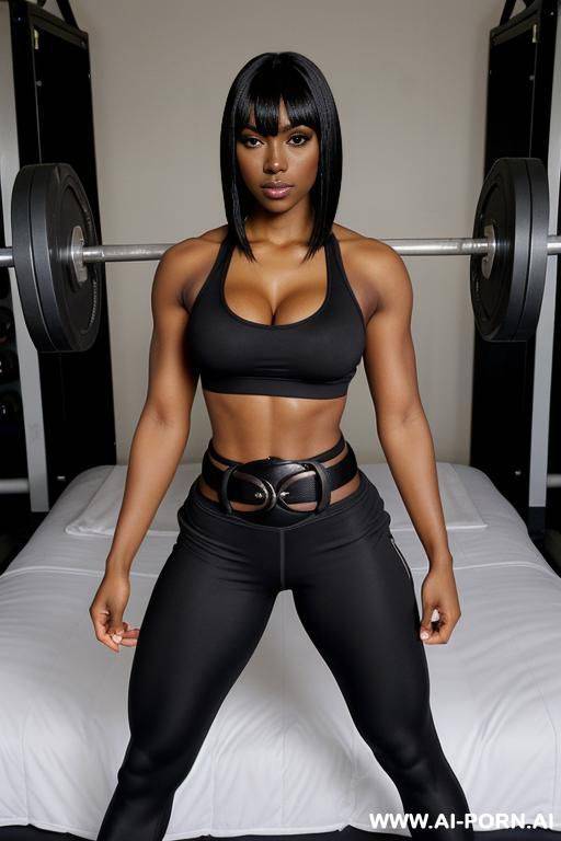 dark skinned african in sexy gym clothes - #main