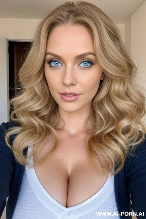 tall blonde, 2, busty, natural, long curly hair, blue eyes, round face - #main