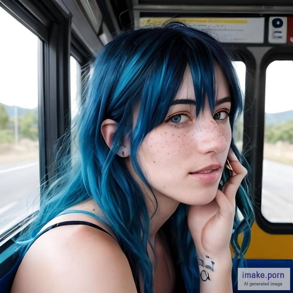 Freckles, Messy, Blue Hair, Skinny, Small Tits, Teen 18+, Bus,... - #main