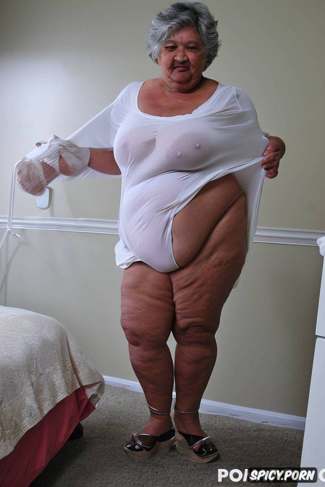 covered, big ssbbw belly that pops out, flip flop tap in foot - #main