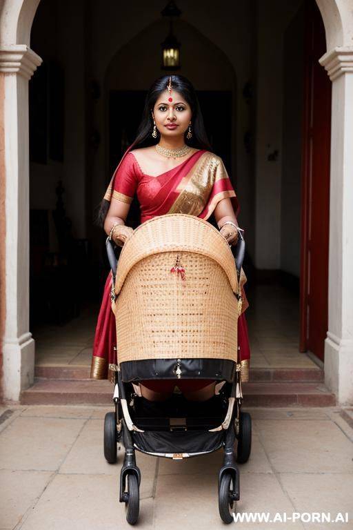 ((pram)) indian woman sitting inside a pram - #main