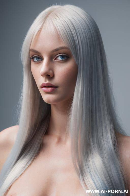 scandinavian beauty, voluminous hair,, eye contact, sky blue eyes, (((elaborate long hair)), totally naked - #main