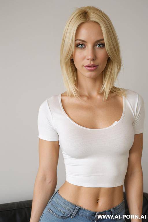 blonde suburban moms, sexy tight shorts, (tight ripped t-shirt) - #main