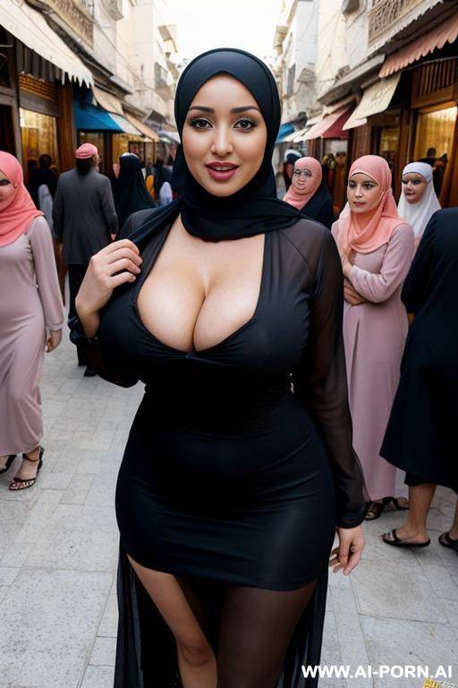 hijab nude exhibition arabic in crowded street - #main