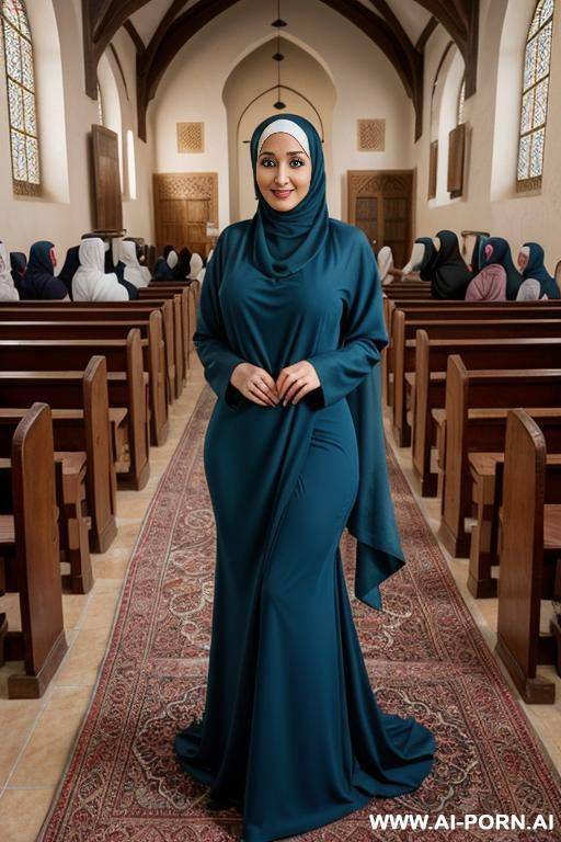 colored hijab nude exhibition arabic in crowded church - #main