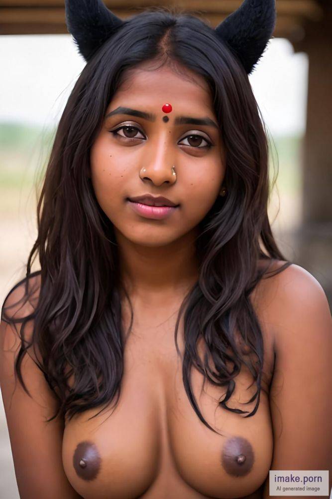 indian girl with black devil horns - #main