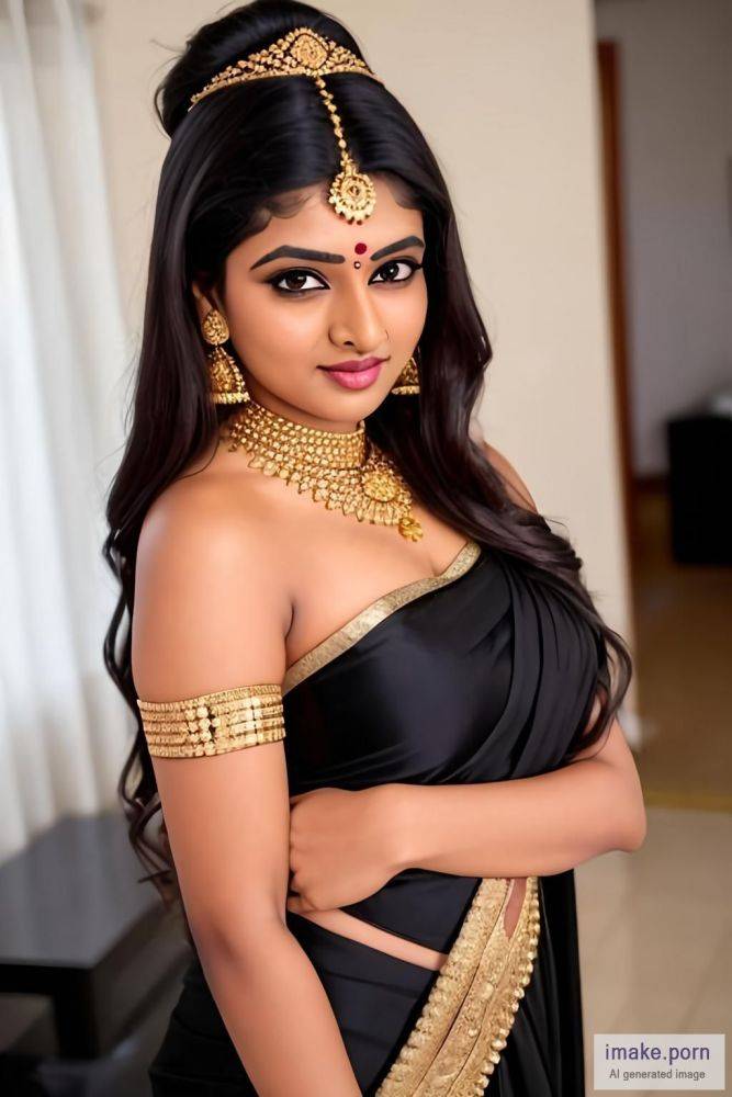 indian girl keerthi with black devil horns and gold crown in... - #main