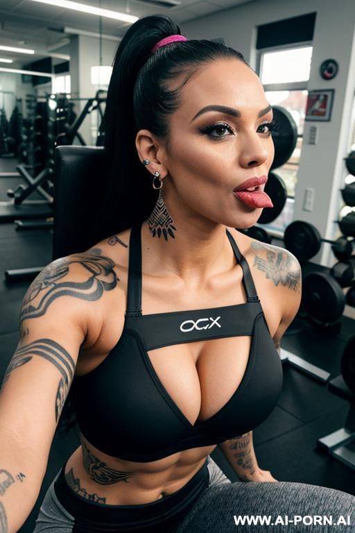 perfect body, athlete, gym pants, push up bra, big tits, cleavage, tattoos, earrings, cumshot, facial, tongue out, titjob, pov, busty, pov, nose pierced, tattoos, blowjob - #main