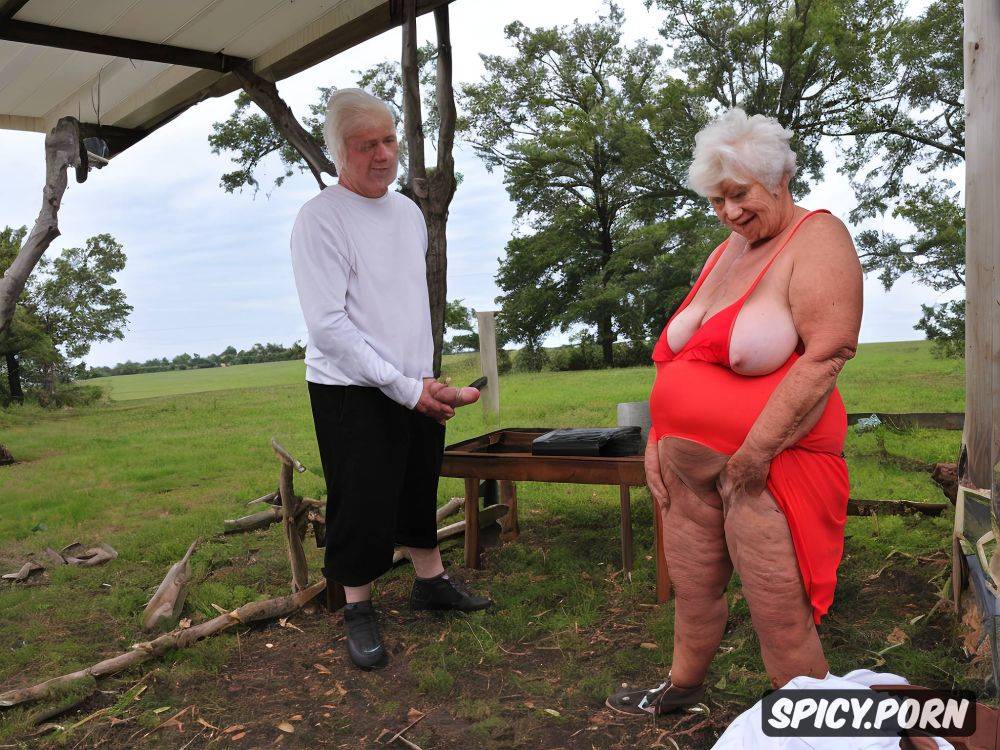 true color, white hair, ssbbw granny, poor caucasian grandma - #main