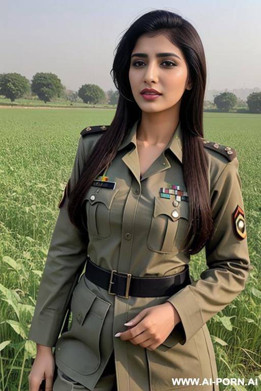 a pakistani woman in pakistani army uniform showing her nude private parts in fields - #main
