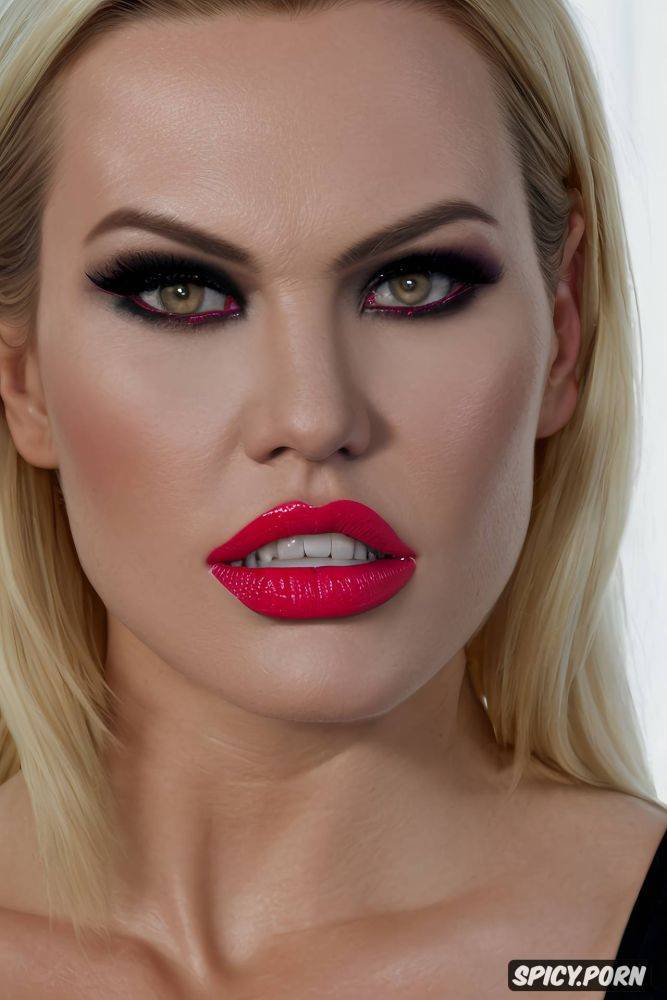 slut makeup, vivid pink lips 1 4, bimbo, eye contact, huge pumped up lips - #main