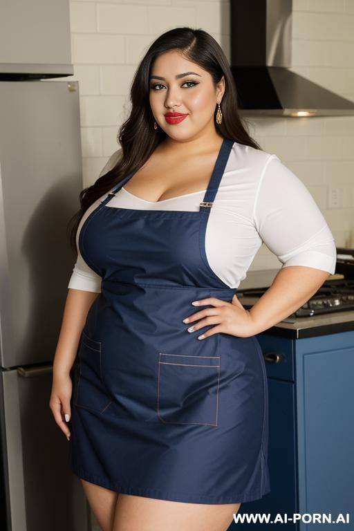 hot mexican, gorgeous , pear shaped, extra thicc, very chubby, good makeup, chola, domesticated, tight red apron - #main