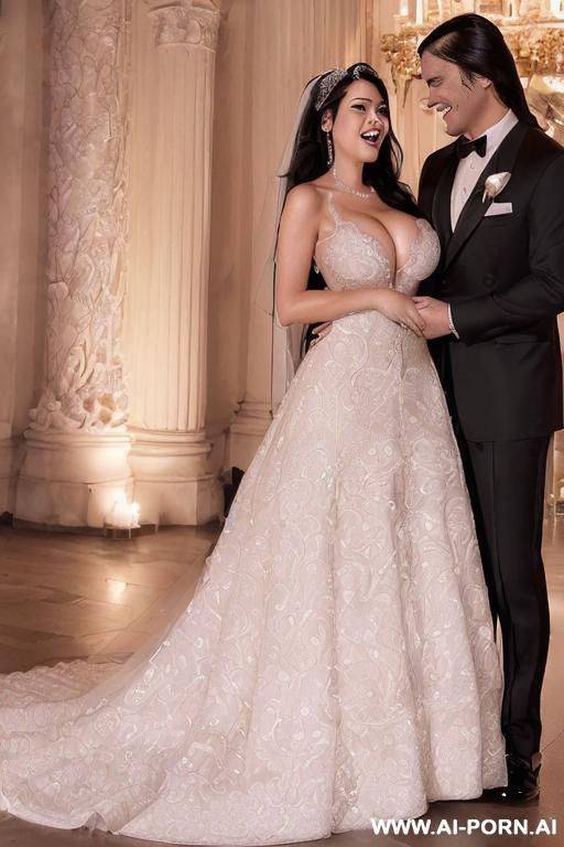 ((((douglas and regina)))) ((((handsome groom and dazzling bride)))) ((((couple portrait)))) ((((high quality picture)))) ((a woman with long straight black hair)) ((my dream cheating wife)), ((((gigantic cleavage)))), ((((busty strabic lady))) - #main