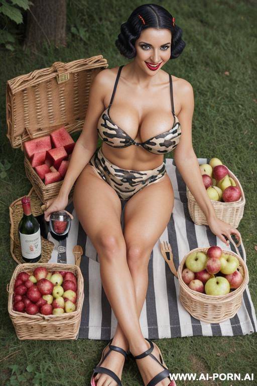 extremely tanned skin, extremely gigantic boobs, camouflage boobs - #main