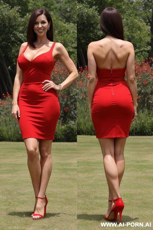 suburban moms, short red dress, picnic - #main