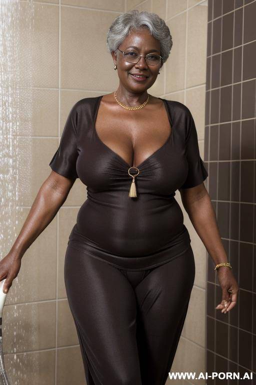 1 woman, naked, in shower - #main