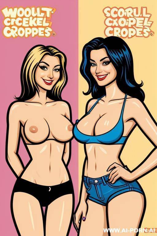 cereal box logo, animal cartoon style, topless - #main