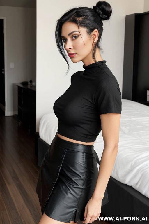 (black skirt) (u-neck shirt) - #main