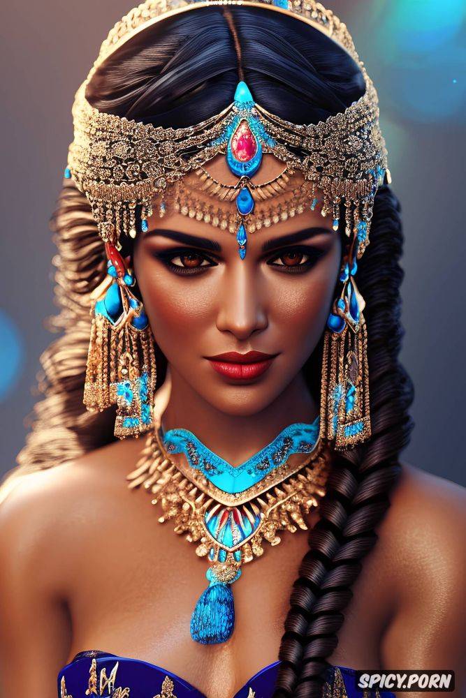 flowing low cut sheer blue arab dress, masterpiece, princess jasmine - #main