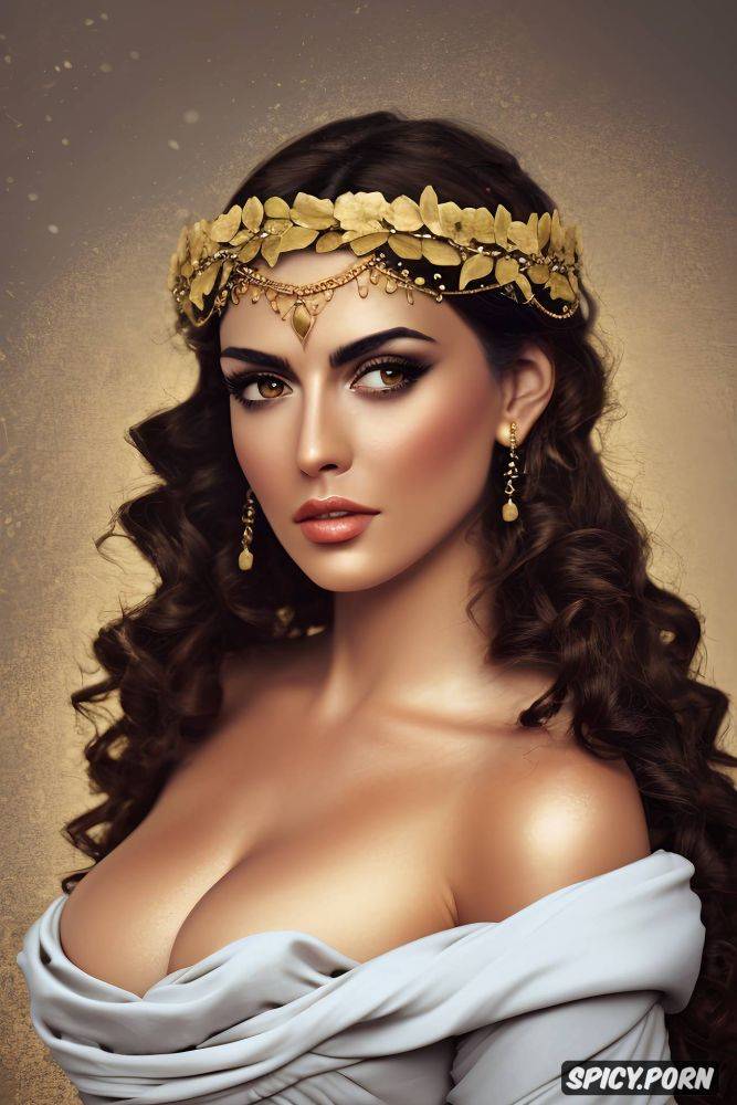 medium round perky natural breasts, ultra realistic, olive skin - #main