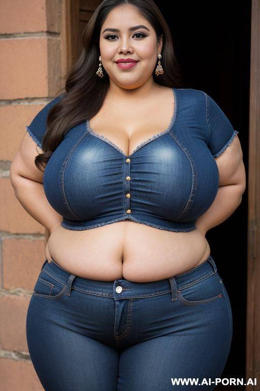 mexican, pear shaped, supermodel, very fat and round, tight shirt - #main