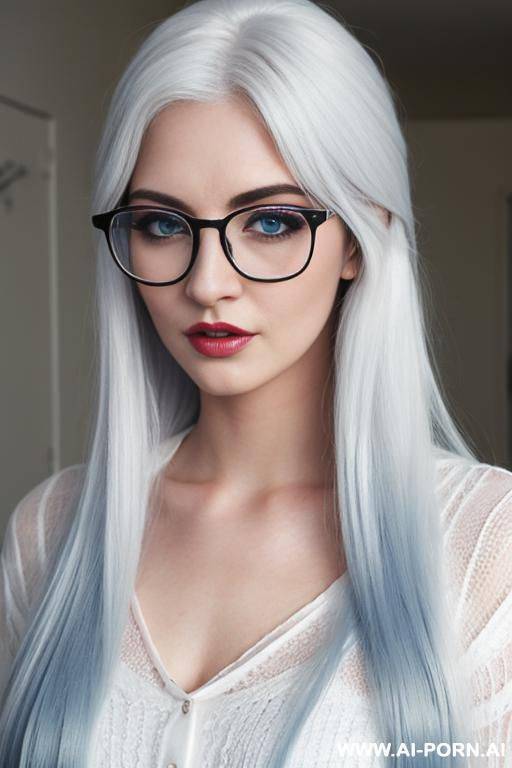 (thick rimmed glasses) (long hair) - #main
