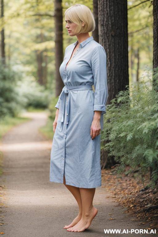 wife swede, barefoot, standing in profile. - #main